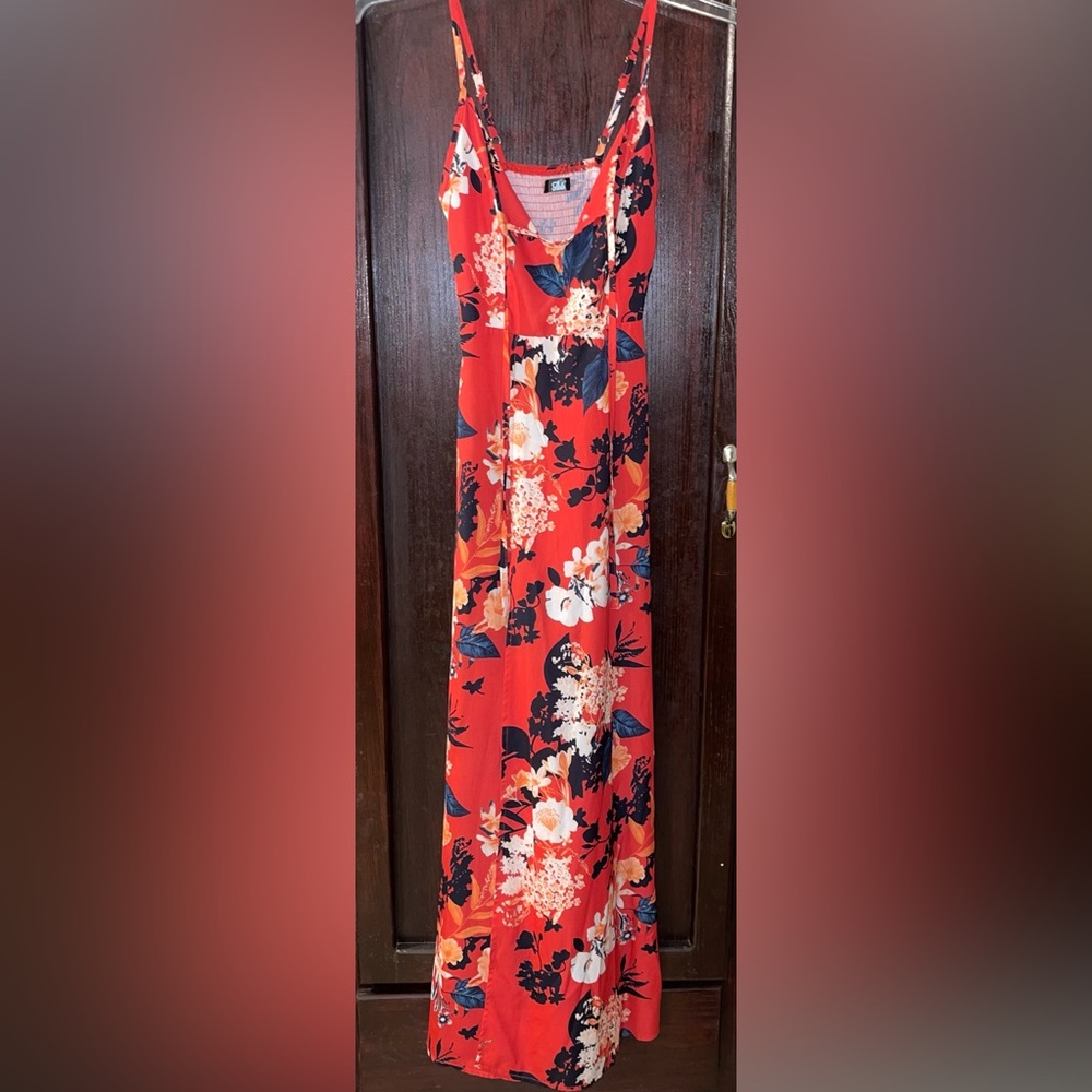 Floral Red Dress